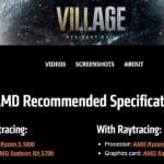 Spécifications techniques AMD Resident Evil Village