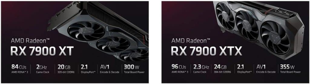 Prix de lancement des AMD Radeon 7900 Series
